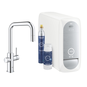 Смеситель для кухни GROHE Blue Home с системой фильтрации, охлаждения и газирования воды, Wi-Fi, хром (31543000)