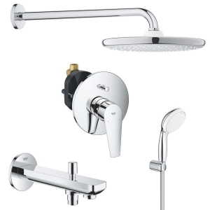 Готовый комплект для ванны GROHE скрытого монтажа, с ручным и верхним душем, хром (127256)