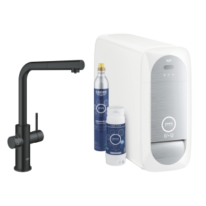 Смеситель для кухни GROHE Blue Home с системой фильтрации, охлаждения и газирования воды, Wi-Fi, черный бархат (31539KS0)