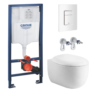 Комплект инсталляции GROHE 38772SH0 с унитазом Aquatek АЛЬТАИР и сиденьем с микролифтом (NW0159/S)