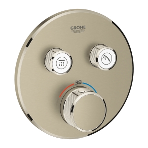 Внешняя часть термостата для ванны и душа GROHE Grohtherm SmartControl на 2 потребителя, круглая, никель матовый (29119EN0)