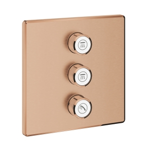 Внешняя часть переключателя потоков GROHE Grohtherm SmartControl на 3 положения, квадратная, теплый закат матовый (29127DL0)