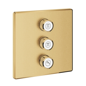 Внешняя часть переключателя потоков GROHE Grohtherm SmartControl на 3 положения, квадратная, холодный рассвет матовый (29127GN0)