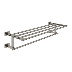 Полка для полотенец с дополнительной горизонтальной штангой GROHE Essentials Cube, 600 мм, темный графит матовый (40512AL1)