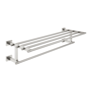 Полка для полотенец с дополнительной горизонтальной штангой GROHE Essentials Cube, 600 мм, суперсталь (40512DC1)