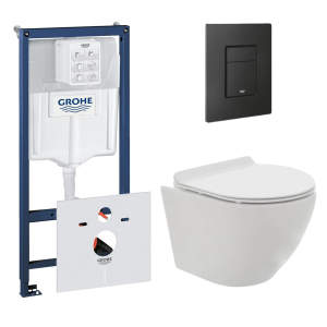 Комплект инсталляции GROHE 38811KF0 с унитазом AQUAme AQM2002 и сиденьем с микролифтом (NW0172)