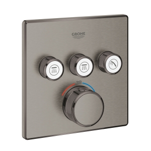 Внешняя часть термостата для ванны и душа GROHE Grohtherm SmartControl на 3 потребителя, темный графит матовый (29126AL0)