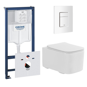 Комплект инсталляции GROHE Rapid SL 38772SH0 с унитазом Aquatek КВАДРО AQ1515T-00 и сиденьем с микролифтом (NW0339)