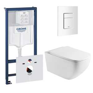 Комплект инсталляции GROHE Rapid SL 38772SH0 с унитазом Aquatek МЕДЕЯ AQ1537T-00 и сиденьем с микролифтом (NW0347)
