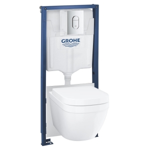 Комплект инсталляции GROHE Rapid SL с подвесным унитазом Euro Ceramic и сиденьем (36501000)