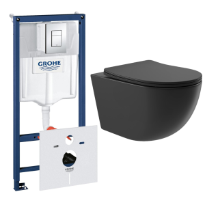 Комплект инсталляции GROHE Rapid SL 38775001 с унитазом Aqueduto OVO OVO0140 и сиденьем с микролифтом (NW0241)