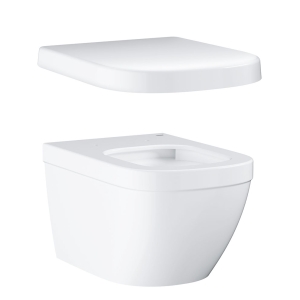 Унитаз подвесной безободковый GROHE Euro Ceramic с сиденьем без микролифта (NW0024-1)
