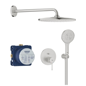 Душевая система GROHE Essence со смесителем для ванны, суперсталь (25287DC0)