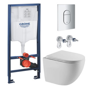Комплект инсталляции GROHE Rapid SL NW0145/S с унитазом AQUAme AQM2002L и сиденьем с микролифтом, смыв Quiet (NW0271)