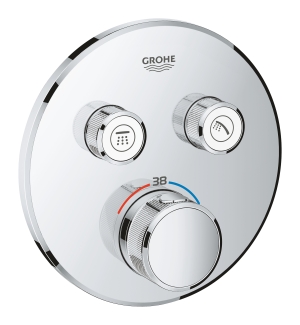 Внешняя часть термостата для душа GROHE Grohtherm SmartControl на 2 потребителя, круглая, хром (29119000)