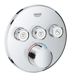 Внешняя часть смесителя для ванны и душа GROHE SmartControl круглая, на 3 потребителя, хром (29146000)