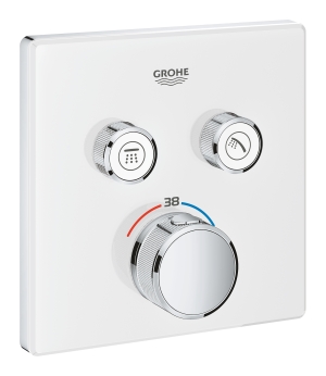 Внешняя часть термостата для ванны и душа GROHE Grohtherm SmartControl на 2 потребителя, белая луна (29156LS0)