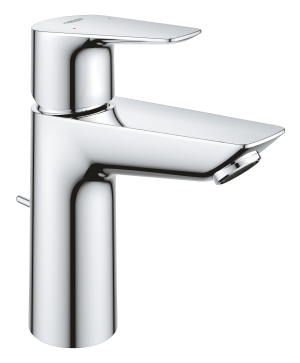 Смеситель для раковины GROHE BauEdge с ограничителем температуры и рычажным донным клапаном, M-Size, хром (23758001)