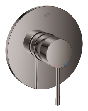 Внешняя часть смесителя для душа GROHE Essence скрытого монтажа, круглая, темный графит глянец (24168A01)