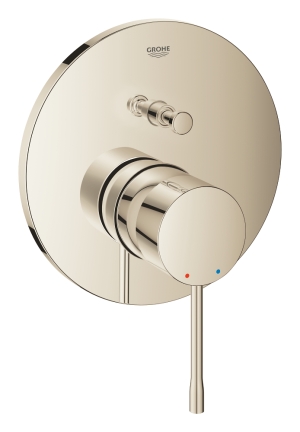 Внешняя часть смесителя для ванны GROHE Essence скрытого монтажа на 2 потребителя, круглая, никель глянец (24167BE1)