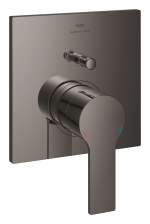 Внешняя часть смесителя для ванны GROHE Allure скрытого монтажа на 2 потребителя, квадратная, темный графит глянец (19315A01)