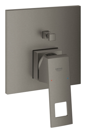 Внешняя часть смесителя для ванны GROHE Eurocube с переключателем на 2 положения, темный графит матовый (24062AL0)