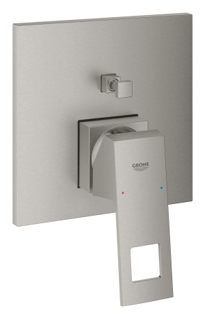 Внешняя часть смесителя для ванны GROHE Eurocube с переключателем на 2 положения, суперсталь (24062DC0)