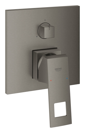 Внешняя часть смесителя для ванны GROHE Eurocube с переключателем на 3 положения, темный графит матовый (24094AL0)