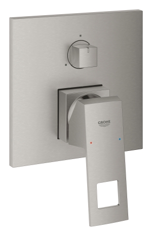 Внешняя часть смесителя для ванны GROHE Eurocube с переключателем на 3 положения, суперсталь (24094DC0)
