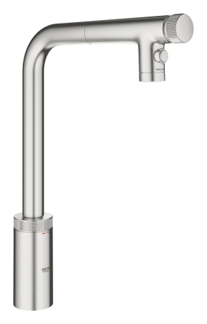 Смеситель для кухни GROHE Minta SmartControl с вытяжным изливом 2jet, суперсталь (31889DC0)