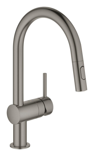 Смеситель для кухни GROHE Minta с вытяжным душем, C-образный излив, темный графит матовый (32321AL2)
