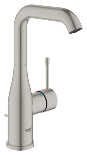 Смеситель для раковины GROHE Essence с донным клапаном, L-size, суперсталь (24174DC1)