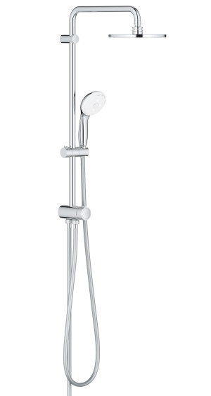 Душевая система Flex наружного монтажа с переключателем, GROHE Tempesta System 200, хром, (27389002/U) (УЦЕНКА - Царапины на корпусе, пятна на штанге)