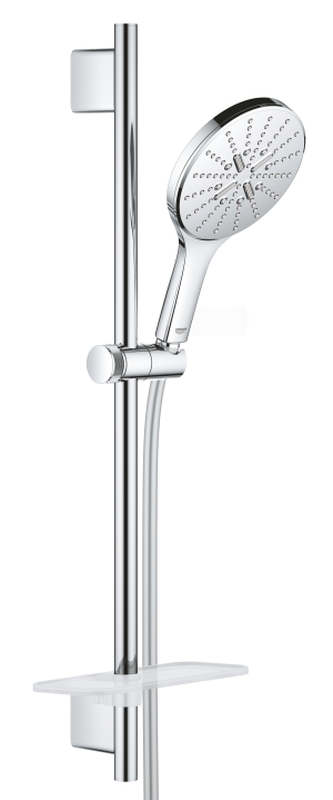 Душевой гарнитур GROHE Rainshower SmartActive 150 с мыльницей, 3 режима струи, душевая штанга 600 мм, 12 л/мин, хром (26591000)