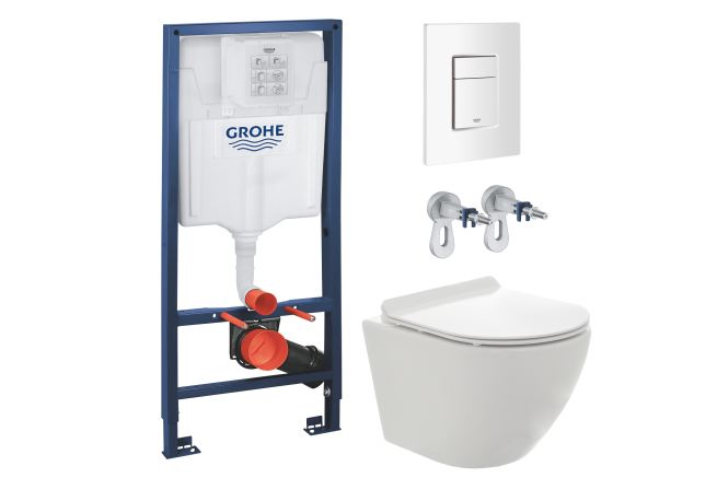 Комплект инсталляции GROHE 38772SH0 с унитазом AQUAme AQM2002PRO и сиденьем с микролифтом (NW0178/S)