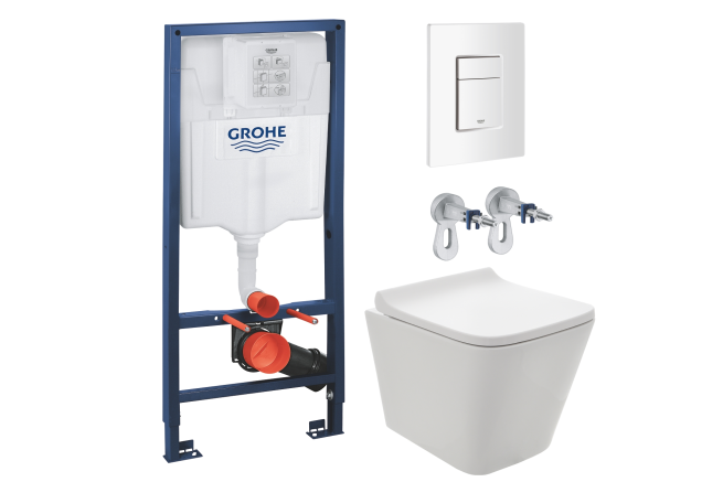 Комплект инсталляции GROHE 38772SH0 с унитазом AQUAme AQM2004 и сиденьем с микролифтом (NW0179/S)