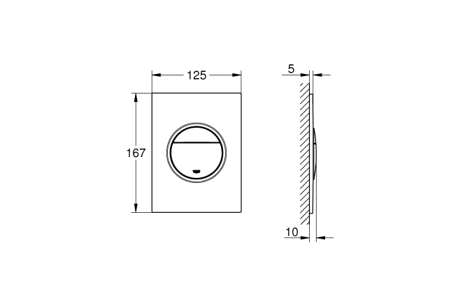 Панель смыва для унитаза GROHE Nova Cosmopolitan, размер S, хром (37601000)