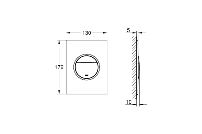 Панель смыва для унитаза GROHE Nova Cosmopolitan, размер S, суперсталь (37601DC0)