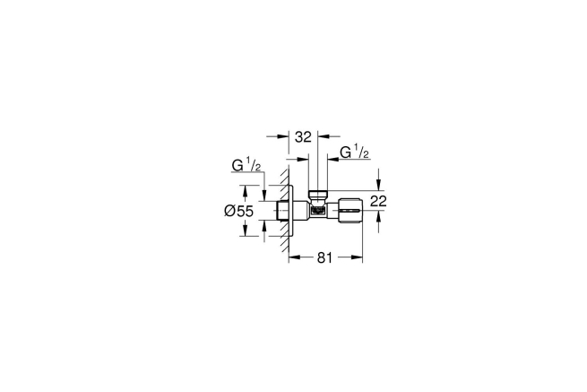 Угловой вентиль GROHE 1/2", матовый черный (1023422430)