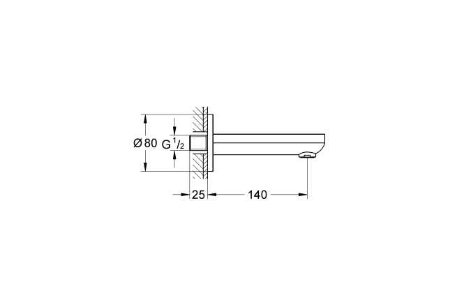 Излив для ванны GROHE BauCosmopolitan, хром (13255000)