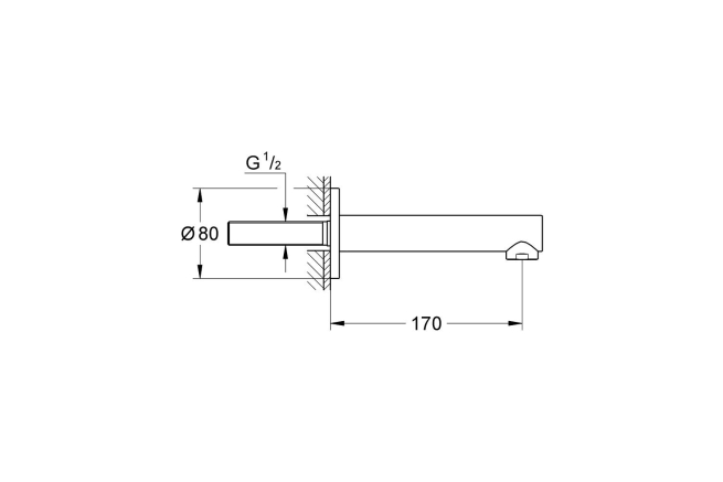 Излив для ванны GROHE Concetto, хром (13280001)