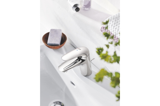 Смеситель для раковины GROHE Wave с донным клапаном, S-Size, хром (32284001)