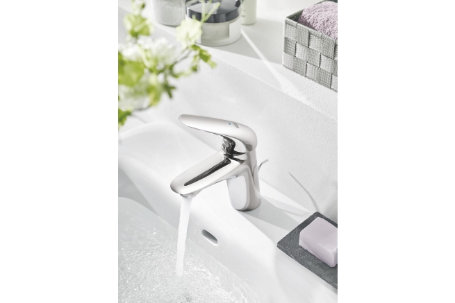 Смеситель для раковины GROHE Wave с донным клапаном, S-Size, хром (32284001)