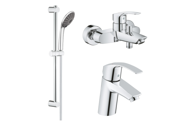 Комплект смесителей GROHE Eurosmart с душевым гарнитуром, хром (NB0076/S)