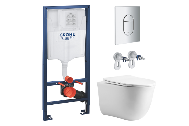 Комплект инсталляции GROHE NW0145/S с унитазом Aquatek КЛАССИК и сиденьем с микролифтом (NW0161/S)