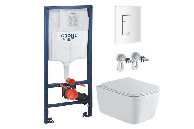 Комплект инсталляции GROHE 38772SH0 с унитазом Aquatek ЛИБРА New и сиденьем с микролифтом (NW0157/S)