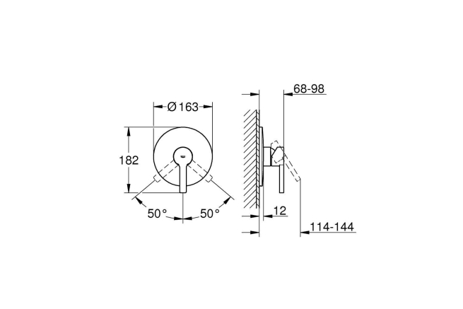 Внешняя часть смесителя для душа GROHE Lineare, хром (19296000)