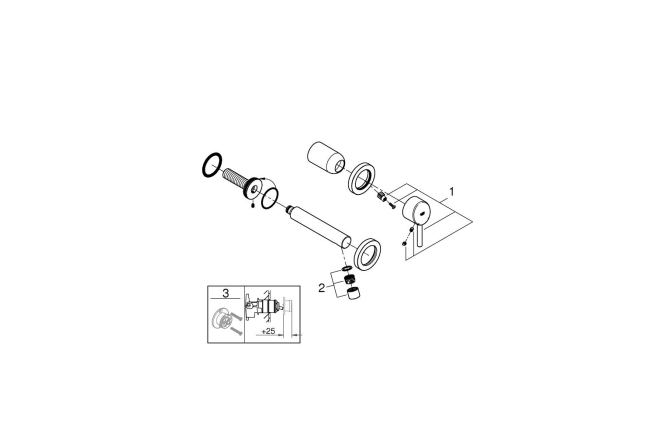 Внешняя часть смесителя для раковины GROHE Concetto на 2 отверстия, S-Size, хром (19575001)