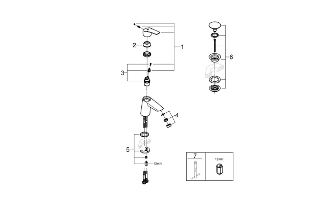 Смеситель для раковины GROHE Eurosmart, S-Size, хром (23968003)