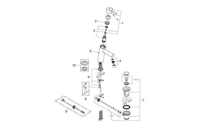 Смеситель для раковины GROHE Concetto, M-Size, хром (23450001)